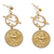 Gold-plated dangle earrings, 'Sagittarius Galaxy' - Cosmos-Themed 24k Gold-Plated Sagittarius Dangle Earrings