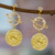 Gold-plated dangle earrings, 'Capricorn Galaxy' - Cosmos-Themed 24k Gold-Plated Capricorn Dangle Earrings