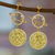 Gold-plated dangle earrings, 'Aquarius Galaxy' - Cosmos-Themed 24k Gold-Plated Brass Aquarius Dangle Earrings