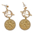 Gold-plated dangle earrings, 'Aquarius Galaxy' - Cosmos-Themed 24k Gold-Plated Brass Aquarius Dangle Earrings
