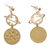 Gold-plated dangle earrings, 'Aquarius Galaxy' - Cosmos-Themed 24k Gold-Plated Brass Aquarius Dangle Earrings