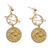 Gold-plated dangle earrings, 'Pisces Galaxy' - Cosmos-Themed 24k Gold-Plated Brass Pisces Dangle Earrings