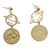 Gold-plated dangle earrings, 'Pisces Galaxy' - Cosmos-Themed 24k Gold-Plated Brass Pisces Dangle Earrings
