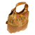 Bolso de cuero - Bolso de mano de piel grabado floral cobre