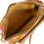 honda de cuero - Bolso bandolera de piel en tono cobre con estampado floral en relieve y bolsillo delantero