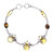 Amber station bracelet, 'Bubbly Bee' - 925 Silver Amber Bee Station Bracelet with Openwork Accents thumbail