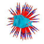 Wood alebrije figurine, 'Cute Porcupine in Turquoise' - Hand-Painted Wood Alebrije Porcupine Figurine in Turquoise