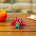 Wood alebrije figurine, 'Cute Porcupine in Turquoise' - Hand-Painted Wood Alebrije Porcupine Figurine in Turquoise