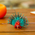 Wood alebrije figurine, 'Cute Porcupine in Strawberry' - Hand-Painted Wood Alebrije Porcupine Figurine in Red (image 2j) thumbail