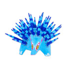 Wood alebrije figurine, 'Cute Porcupine in Sky Blue' - Hand-Painted Wood Alebrije Porcupine Figurine in Blue