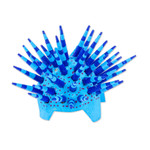 Wood alebrije figurine, 'Cute Porcupine in Sky Blue' - Hand-Painted Wood Alebrije Porcupine Figurine in Blue