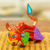 Figurilla de alebrije de madera - Figura de toro alebrije de madera pintada a mano multicolor