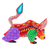 Figurilla de alebrije de madera - Figura de toro alebrije de madera pintada a mano multicolor