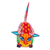 Figurilla de alebrije de madera - Figura de toro alebrije de madera pintada a mano multicolor