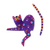 Wood alebrije figurine, 'Placid Feline in Purple' - Hand-Painted Purple Copal Wood Alebrije Cat Figurine