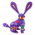 Wood alebrije figurine, 'Fluffy Blue-Violet Ears' - Marine-Themed Purple Copal Wood Alebrije Bunny Figurine