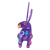 Wood alebrije figurine, 'Fluffy Blue-Violet Ears' - Marine-Themed Purple Copal Wood Alebrije Bunny Figurine