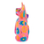 Wood alebrije figurine, 'Cute Cat with Ball' - Hand-Painted Wood Alebrije Figurine of Cat Playing with Ball