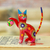 Wood alebrije figurine, 'Feline Sport in Scarlet' - Painted Scarlet Copal Wood Alebrije Cat Figurine with Ball (image 2) thumbail