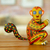 Alebrije-Figur aus Holz - Geometrische Alebrije-Affenfigur aus braunem Kopalholz