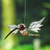 Wood alebrije ornament, 'Grey Flight' - Painted Grey Copal Wood Alebrije Hummingbird Ornament (image 2) thumbail