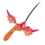 Wood alebrije ornament, 'Geranium Flight' - Painted Geranium Copal Wood Alebrije Hummingbird Ornament (image 2d) thumbail