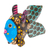 Wood alebrije figurine, 'Mojarra's Night Dream' - Painted Black and Golden Copal Wood Alebrije Fish Figurine