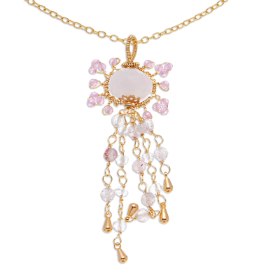 Gold-accented multi-gemstone pendant necklace, 'Absolute Hope' - Multi-Gemstone Pendant Necklace with Gold-Plated Chain