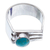 Turquoise cocktail ring, 'Charming Harp' - Modern Taxco 950 Silver Cocktail Ring with Turquoise Stone