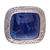 Lapis lazuli wrap ring, 'Blue Spectacle' - Silver Wrap Ring with Hammered Accent & Lapis Lazuli Stone