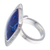 Lapis lazuli wrap ring, 'Blue Spectacle' - Silver Wrap Ring with Hammered Accent & Lapis Lazuli Stone