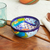 Ceramic snack bowl, 'Blooming Talavera' - Hand-Painted Mexican Talavera Style Ceramic snack Bowl