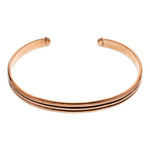 Copper cuff bracelet, 'Striped Charm' - Polished and Oxidized Copper Cuff Bracelet from Mexico