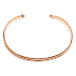 Copper cuff bracelet, 'Striped Charm' - Polished and Oxidized Copper Cuff Bracelet from Mexico
