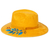 Hand-painted suede fedora, 'Blue Foliage' - Honey Suede Fedora with Hand-Painted Leaf Motif in Blue