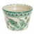Ceramic flower pot, 'Green Floral Mystique' - Talavera-Style Floral Ceramic Planter in Ivory and Green