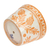 Ceramic flower pot, 'Orange Floral Mystique' - Talavera-Style Floral Ceramic Planter in Ivory and Orange