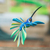 Wood hanging alebrije sculpture, 'Cheerful Hummingbird' - Wood Hanging Alebrije Hummingbird Sculpture in Blue (image 2) thumbail