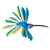 Wood hanging alebrije sculpture, 'Cheerful Hummingbird' - Wood Hanging Alebrije Hummingbird Sculpture in Blue thumbail