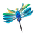 Wood hanging alebrije sculpture, 'Cheerful Hummingbird' - Wood Hanging Alebrije Hummingbird Sculpture in Blue