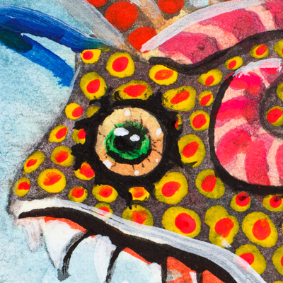 'Fish Alebrije' - Traditional Expressionist Watercolor Alebrije Fish Painting