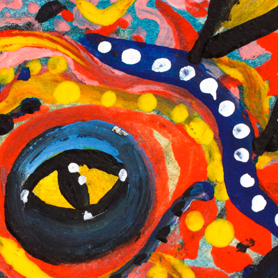 'Rhino Alebrije' - Traditional Expressionist Watercolour Alebrije Rhino Painting
