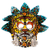 Máscara de papel maché lacada - Máscara del Dios del Fuego Mexicano de Papel Maché Lacado y Pintado a Mano