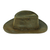 Leather hat, 'Olive Era' - Handcrafted Olive 100% Leather Hat with Braided Accents