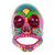 Recycled cardboard mask, 'Fuchsia Underworld' - Hand-Painted Fuchsia Recycled Cardboard Skull Mask