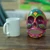 Recycled cardboard mask, 'Fuchsia Underworld' - Hand-Painted Fuchsia Recycled Cardboard Skull Mask