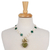 Gold-accented cultured pearl and aventurine pendant necklace, 'My Forest Heart' - Floral and Heart-Themed Gold-Accented Green Pendant Necklace