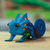 Wood alebrije figurine, 'Chameleonic Blue' - Hand-Painted Blue Copal Wood Chameleon Alebrije Figurine (image 2) thumbail