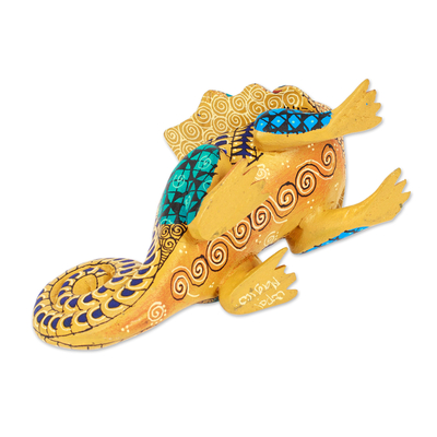 Curated gift set, 'Chameleon Festival' - Talavera Alebrije and Zapotec-Inspired Curated Gift Set