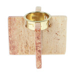 Onyx tealight candleholder, 'Lights of Elegance' - Cross-Shaped Natural Onyx and Aluminum Tealight Candleholder